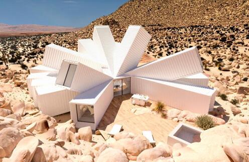 英建筑师设计创意沙漠住宅 构造似外星飞船由集装箱制成